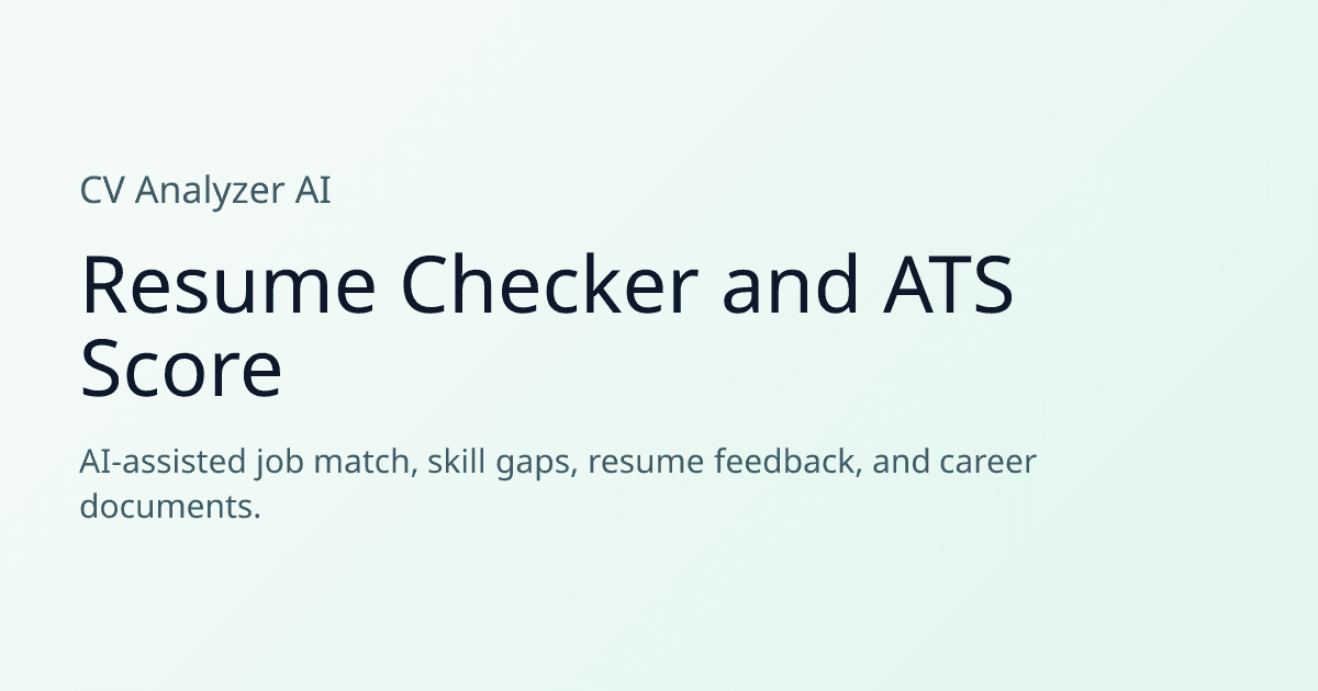 Founder @ CV Analyzer AI screenshot