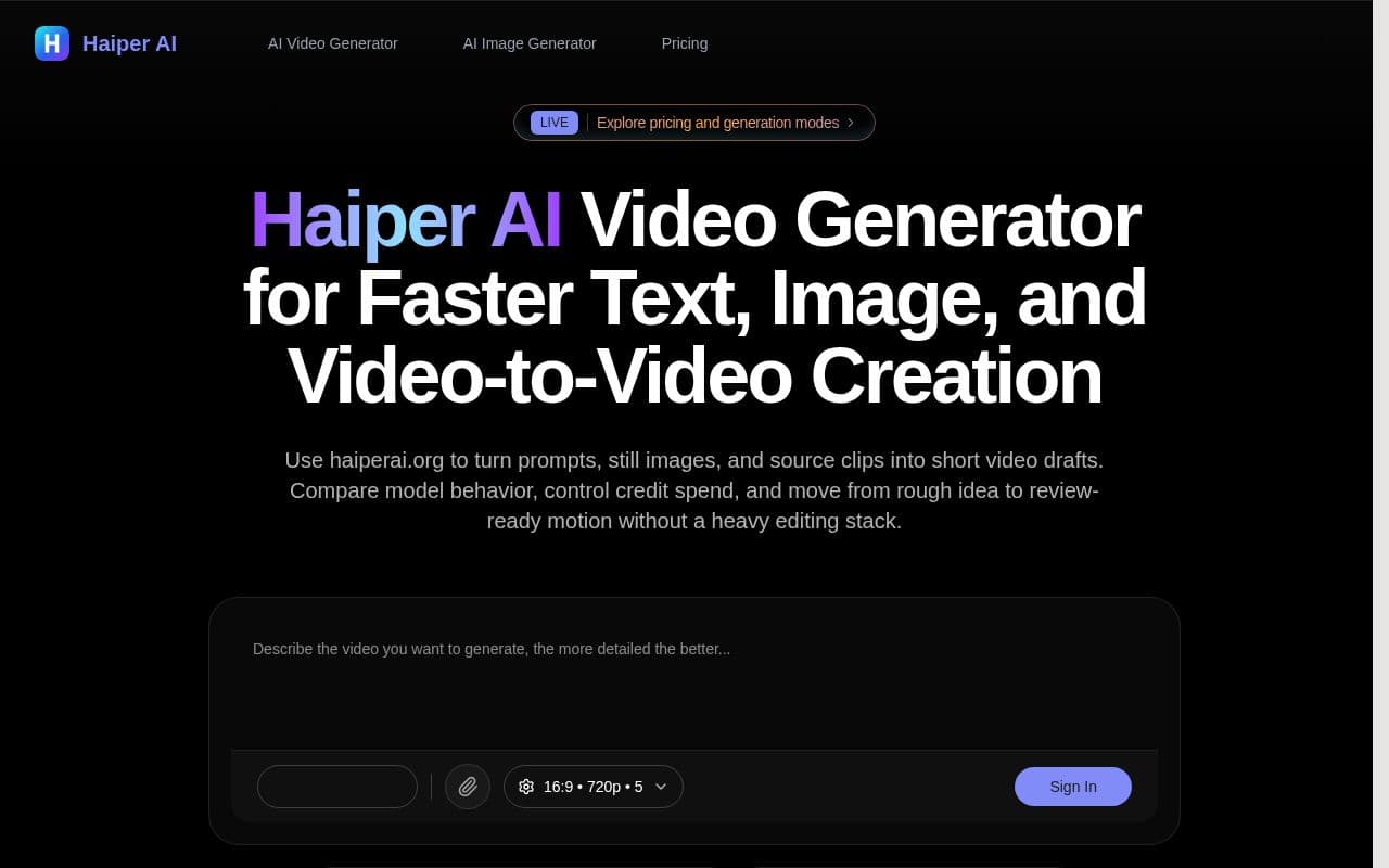 Haiper AI Video screenshot