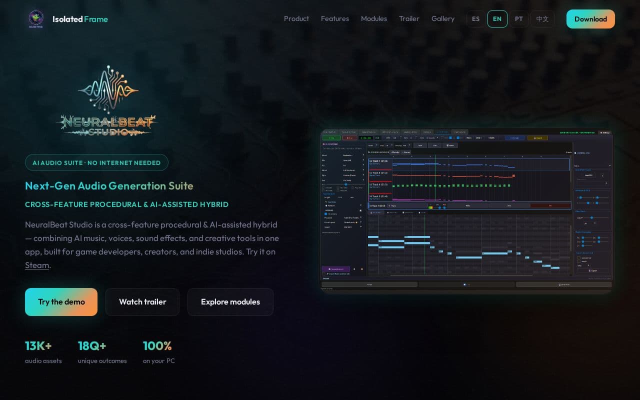 Isolated Frame — NeuralBeat Studio Demo screenshot