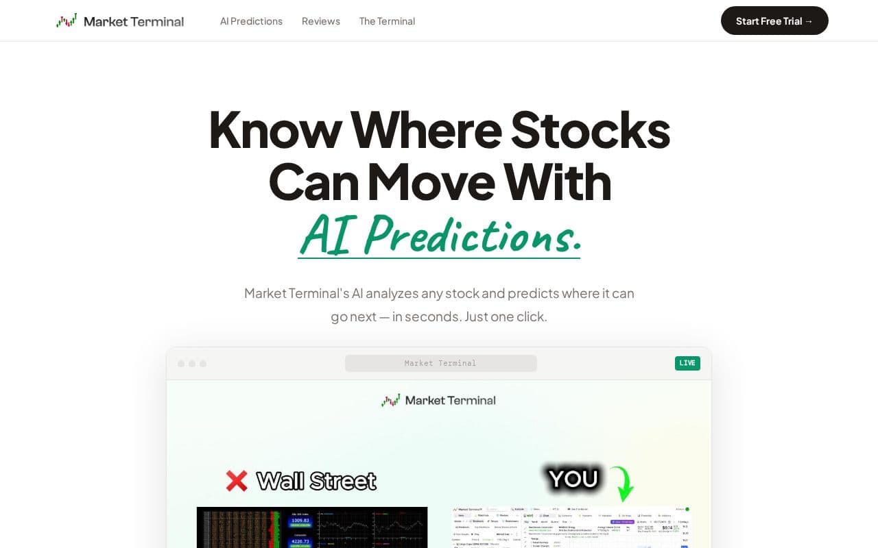 Market Terminal AI Predictions screenshot