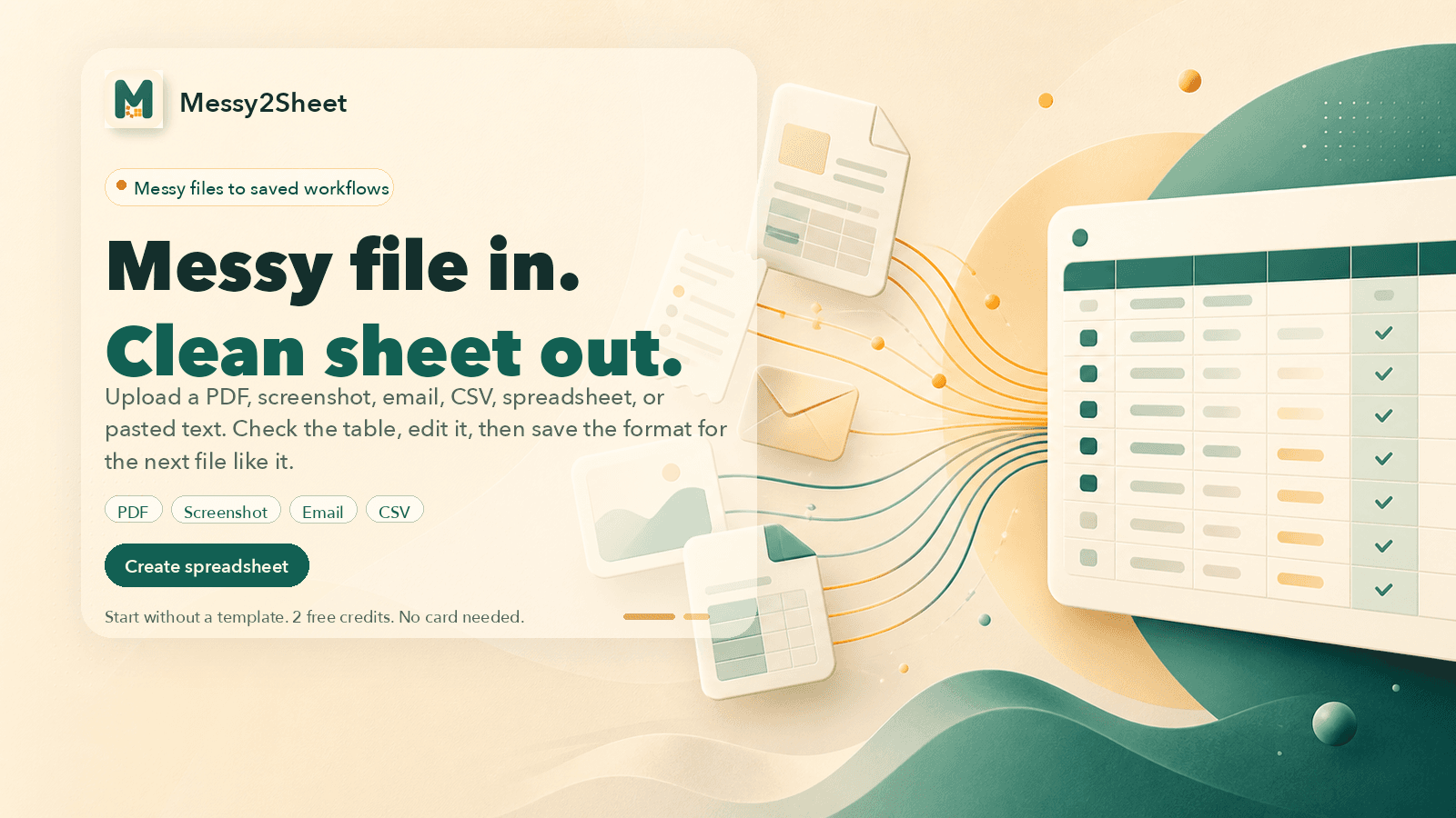 Messy2Sheet screenshot