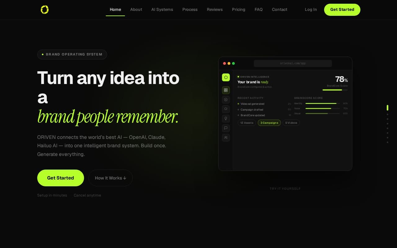 Oriven — Brand Operating System screenshot