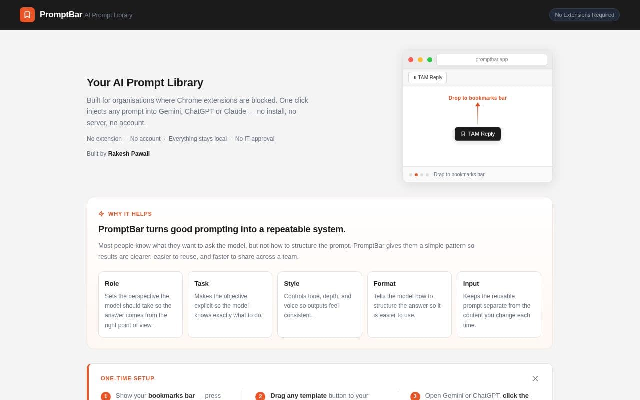 PromptBar screenshot