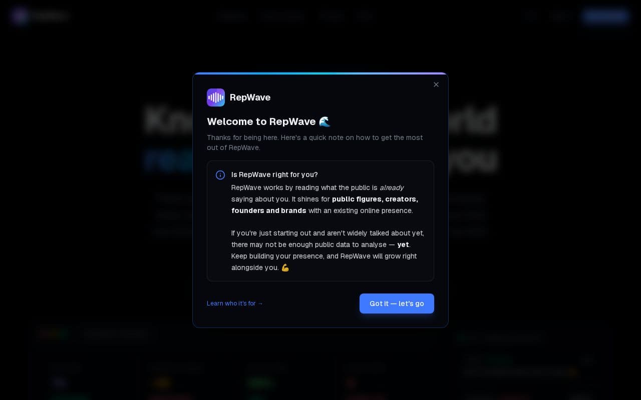 RepWave — Reputation Intelligence screenshot