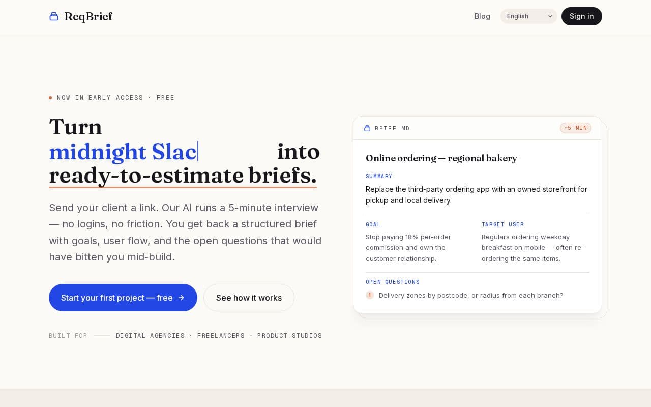 ReqBrief screenshot