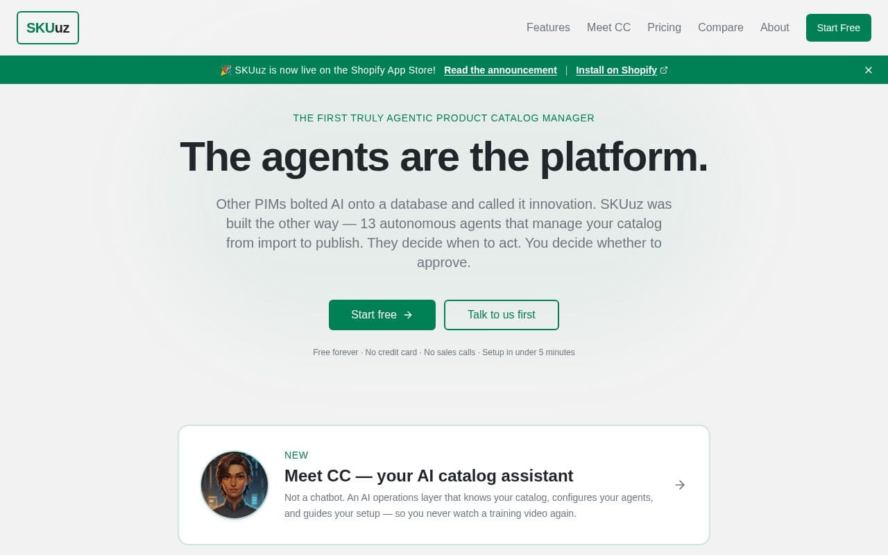 SKUuz Agentic Product Catalog Management screenshot