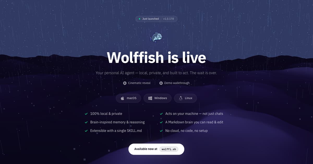Wolffish: Personal AI Agent For Everyone screenshot