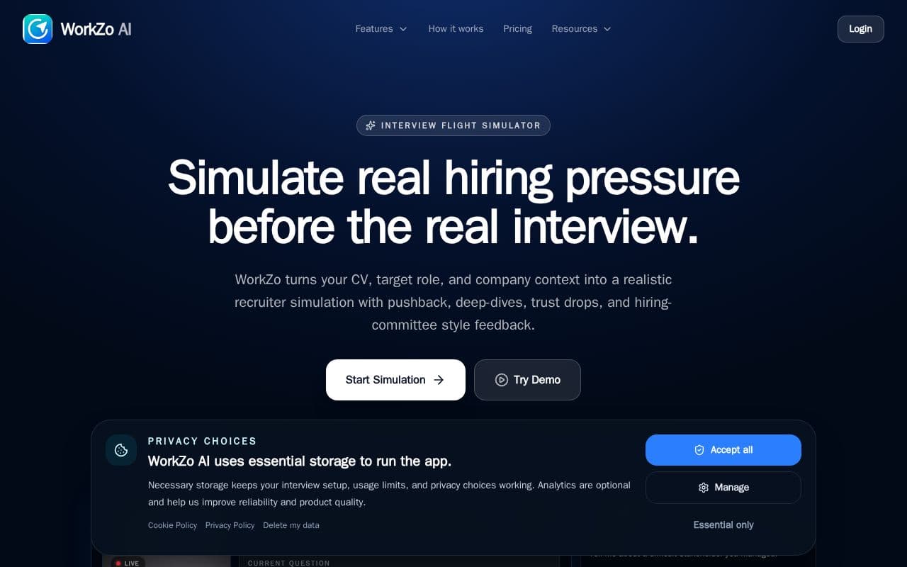 WorkZo AI screenshot